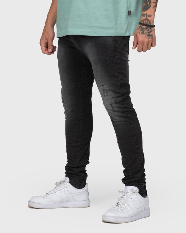 BLACK TAPERED JEANS T6 - indi-man